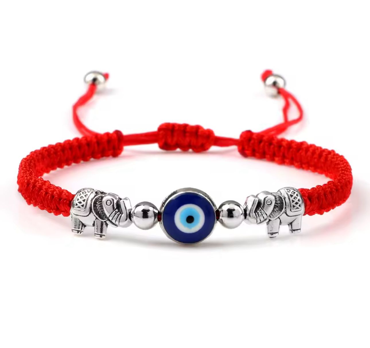 Bracelet œil/éléphant fil rouge
