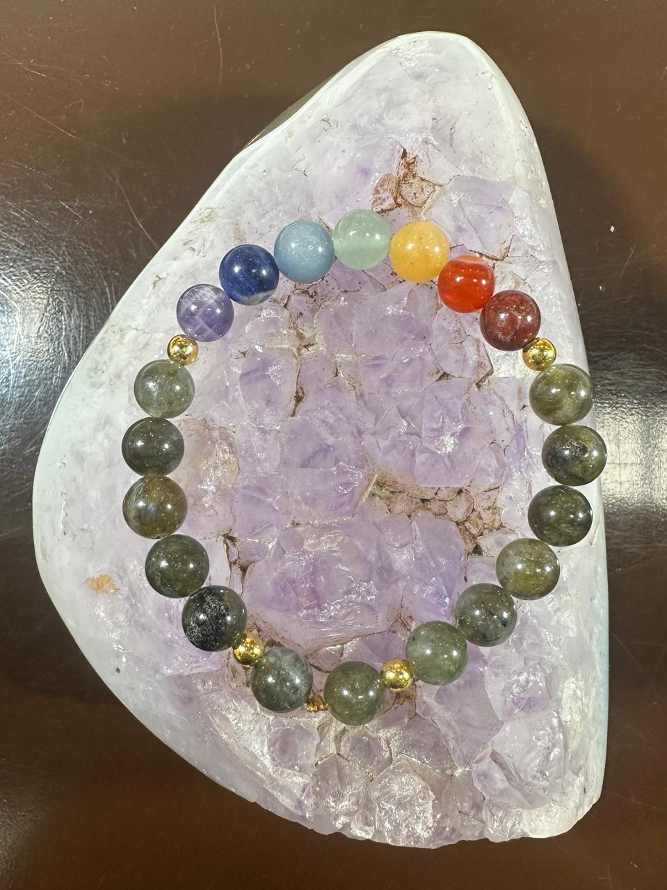 Bracelet 7 chakras + Labradorite