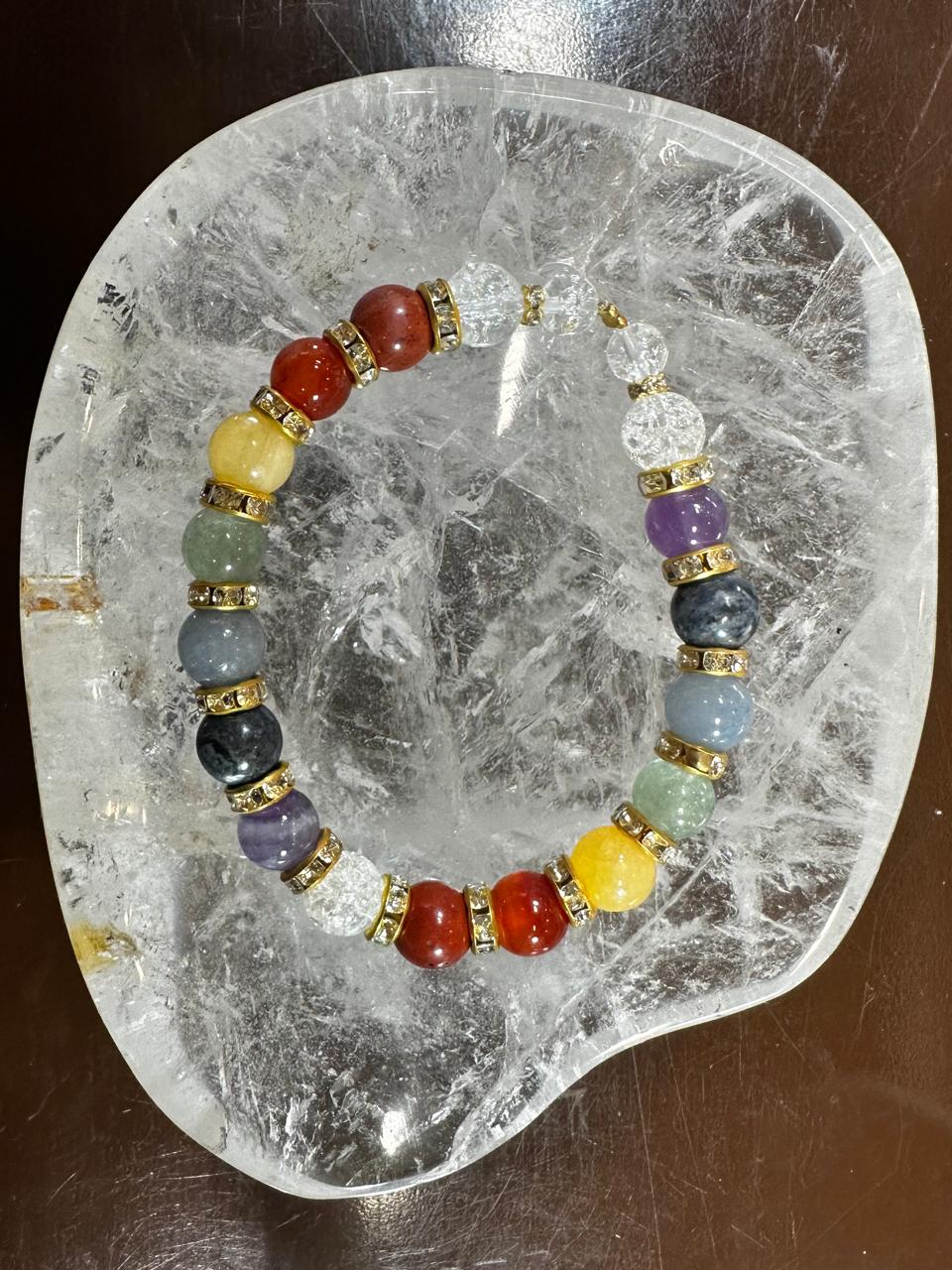 Bracelet 7 chakras avec strass