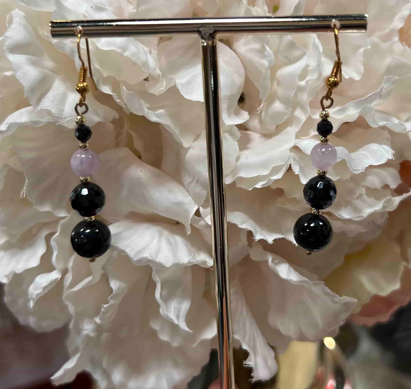 Boucles d'oreilles Spinelle Kunzite rose