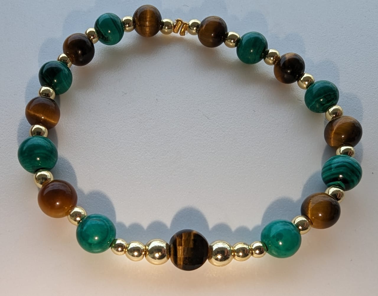 Bracelet œil de tigre et malachite