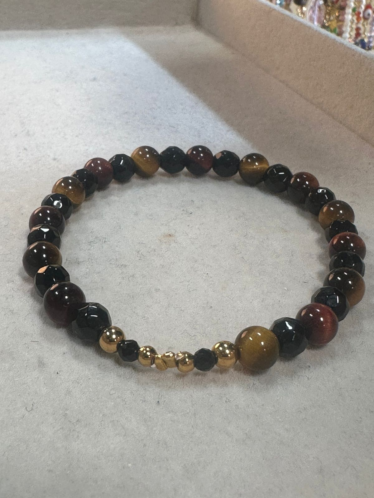 Bracelet Oeil de taureau 6mm & acier inoxydable