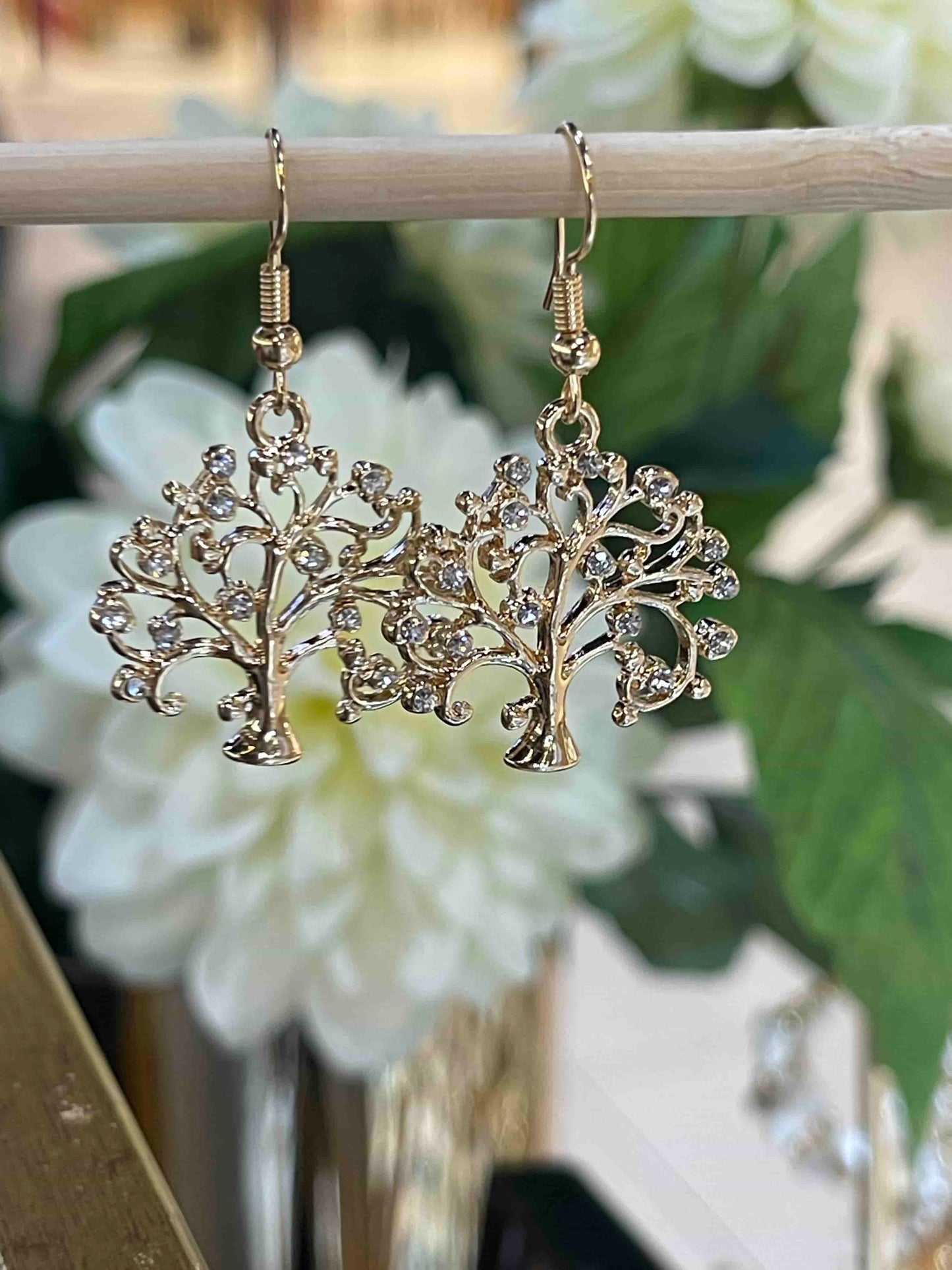 Boucle d'oreille arbre de vie en fleur