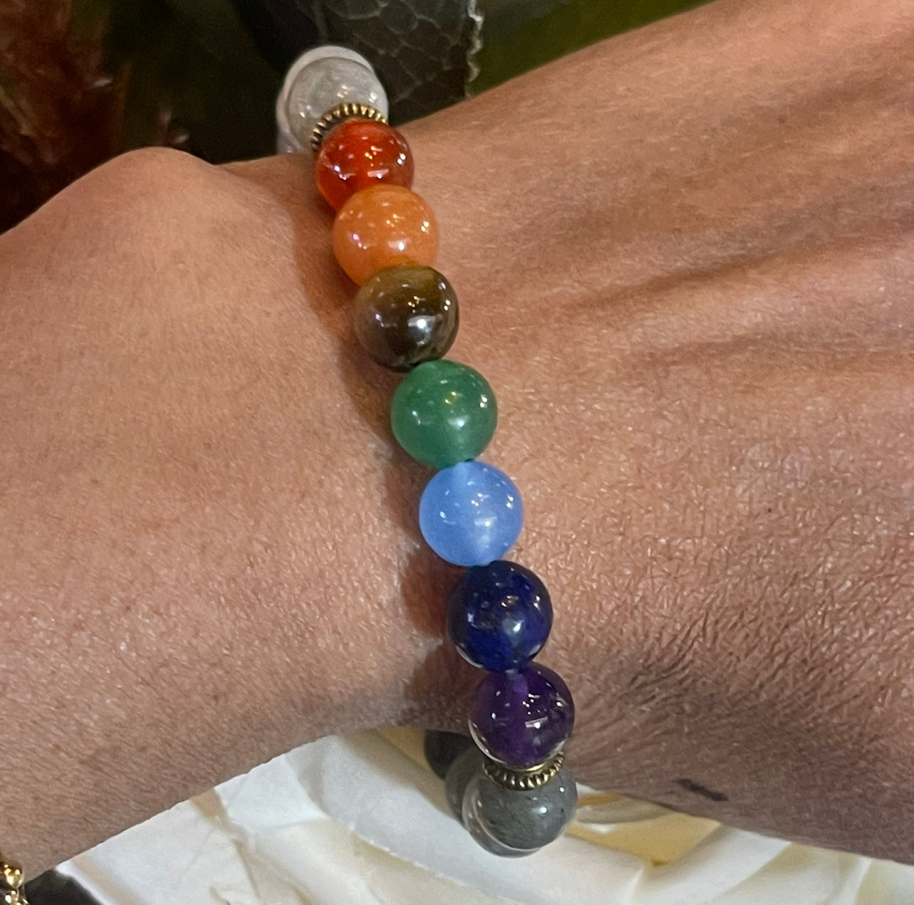 Bracelet 7 chakras + Labradorite