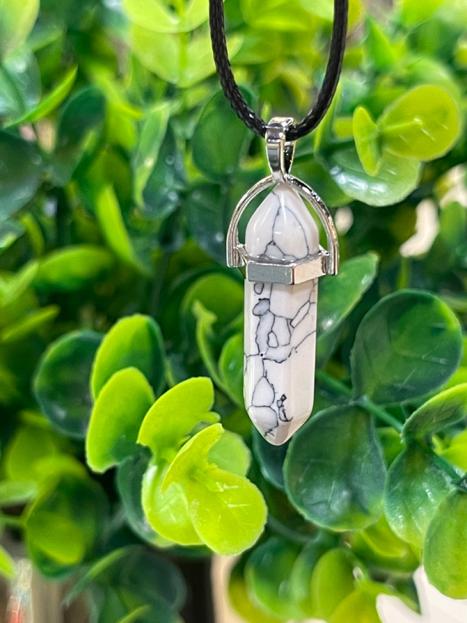 Pendentif Howlite blanc