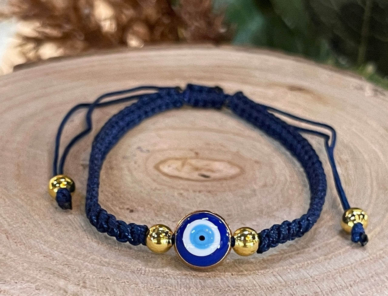 Bracelet Protection oeil file bleu/rouge