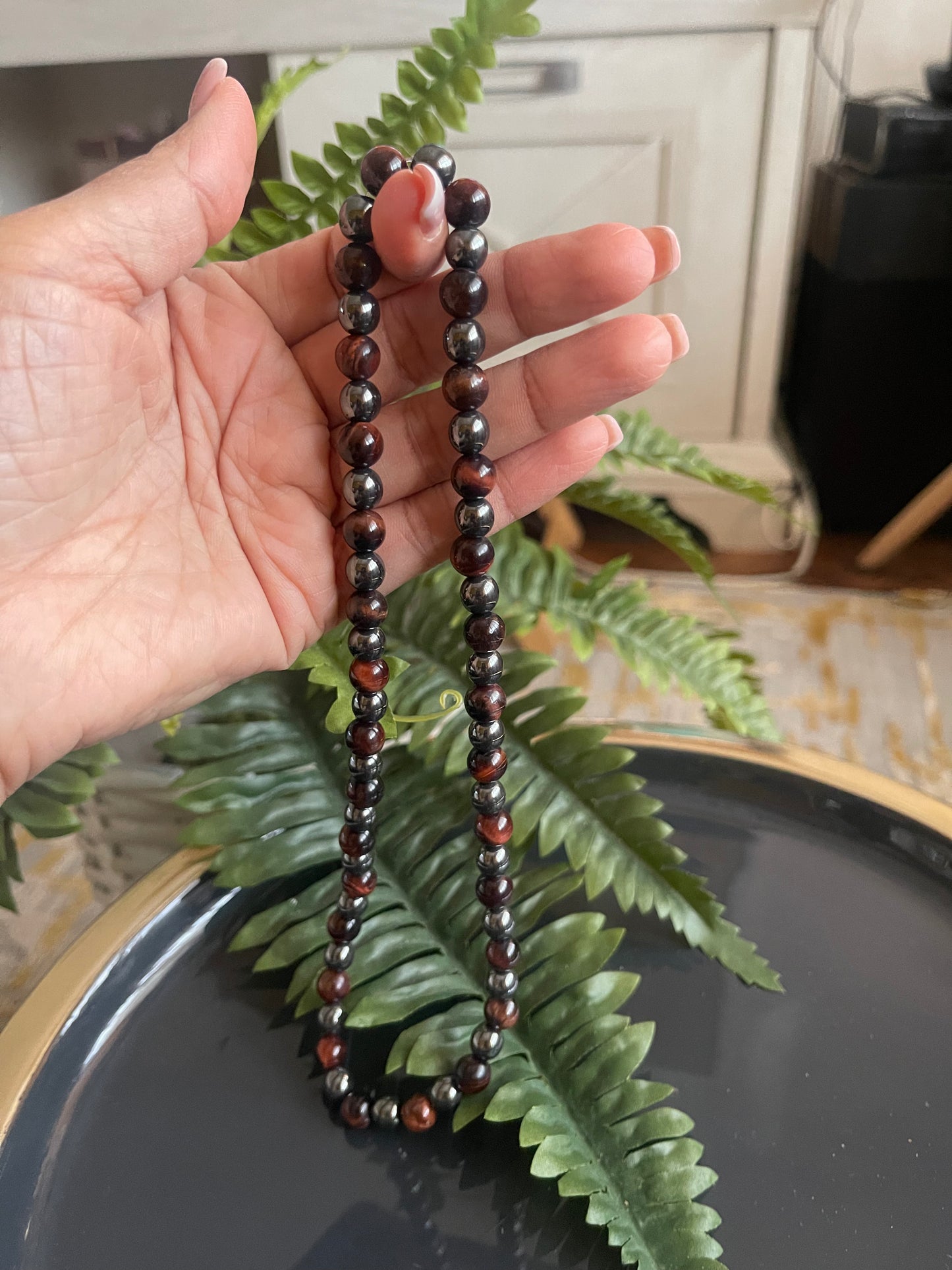 Collier hématite œil de taureau