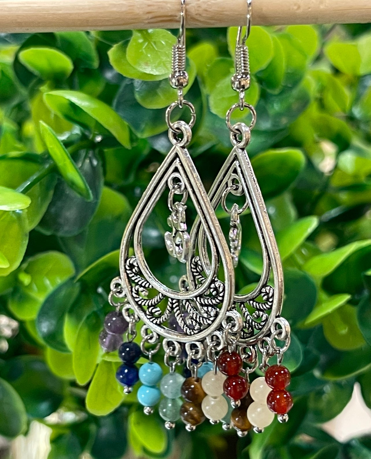 Boucles d'oreilles 7 Chakras OM