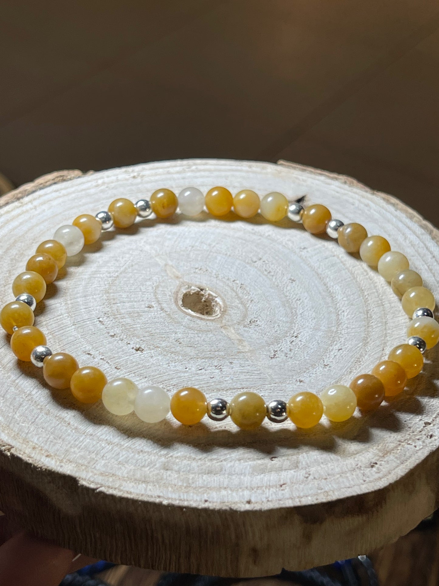 Chaine de cheville Aventurine jaune