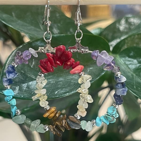 Boucles d’oreilles rond 7 chakras