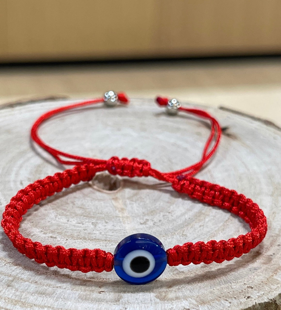 Bracelet Protection oeil file bleu/rouge