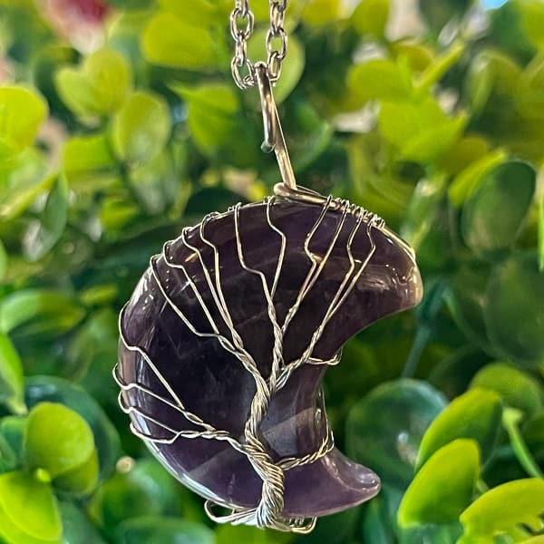 Pendentif Améthyste Lune argent