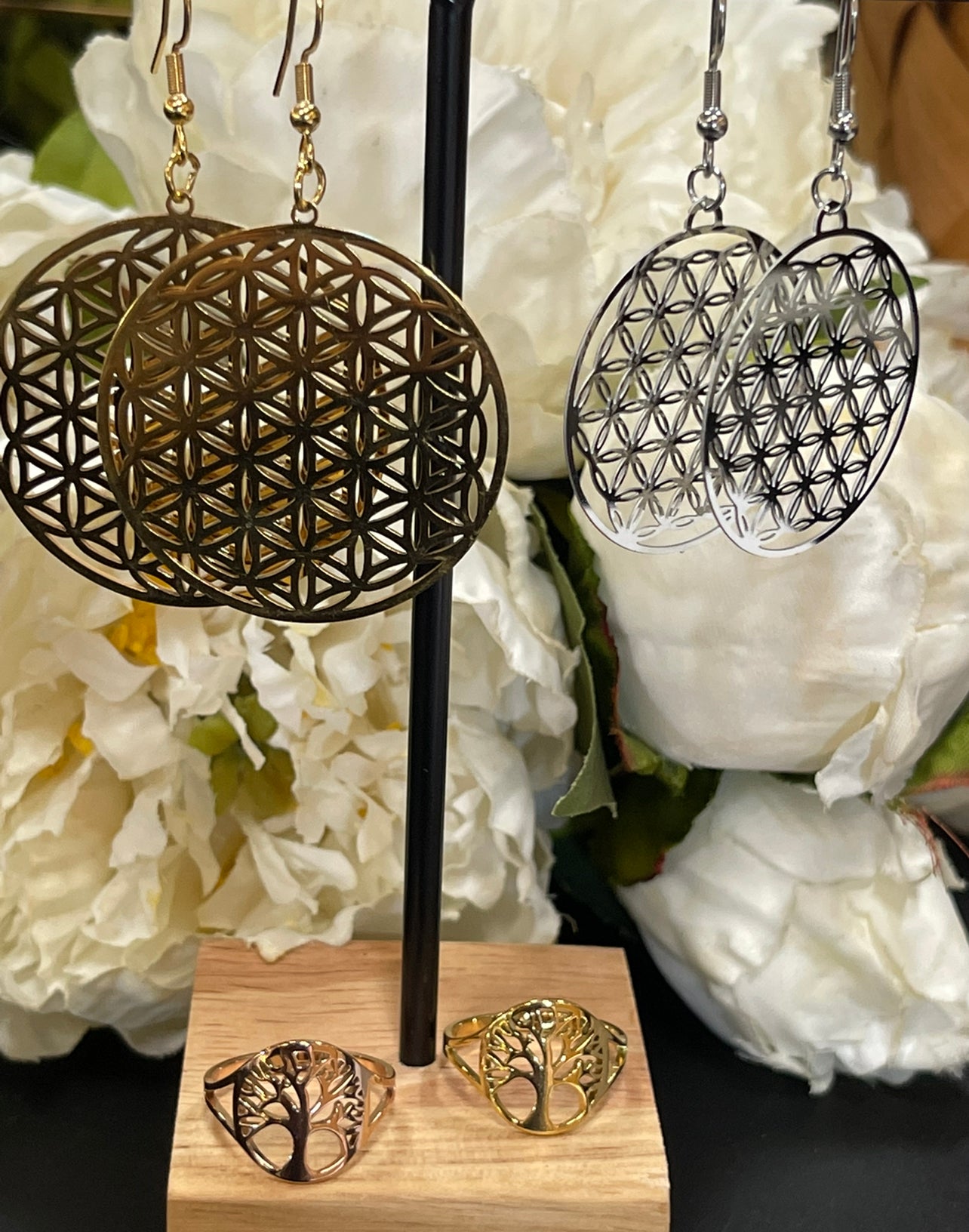 Boucle d'oreille Fleurs de vie