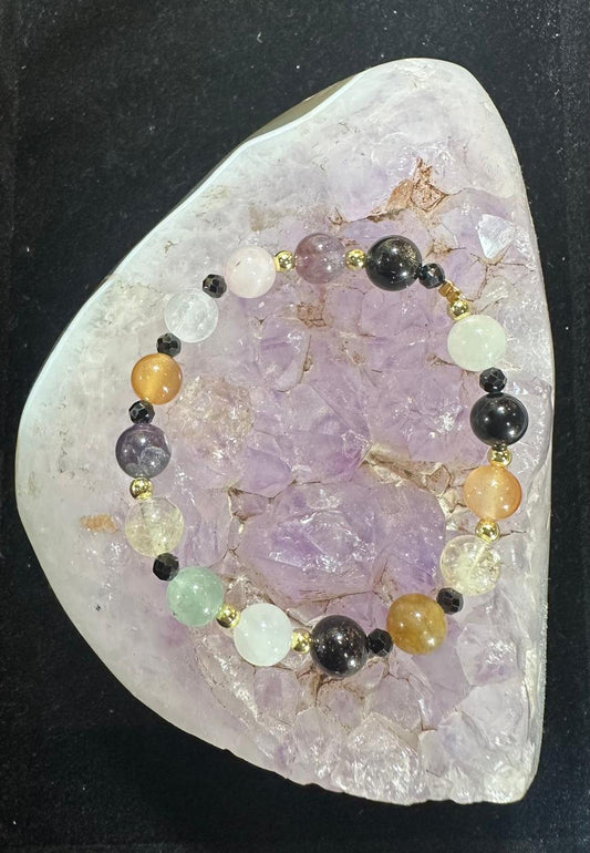 Bracelet 7 chakras spinelle