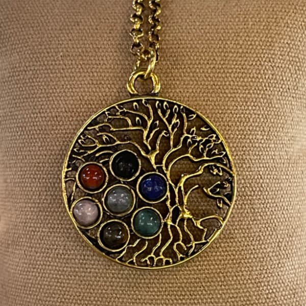 Collier 7 chakras étoile / arbre de vie