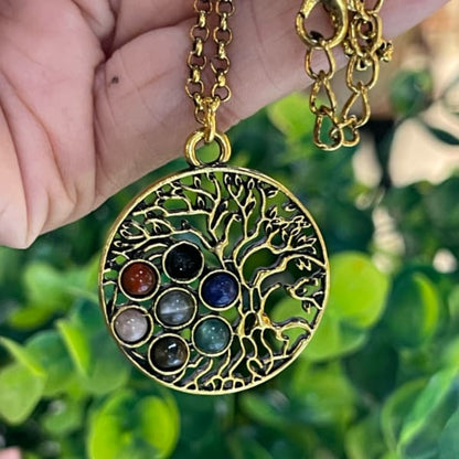 Collier 7 chakras étoile / arbre de vie