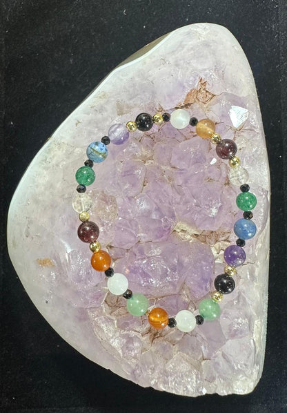 Bracelet 7 chakras spinelle