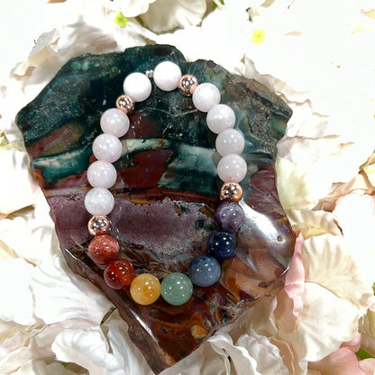 Bracelet 7 chakras Quartz Rose