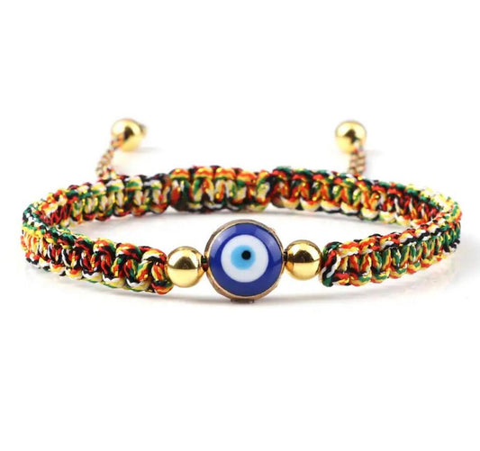 Bracelet fil multicolor oeil de protection