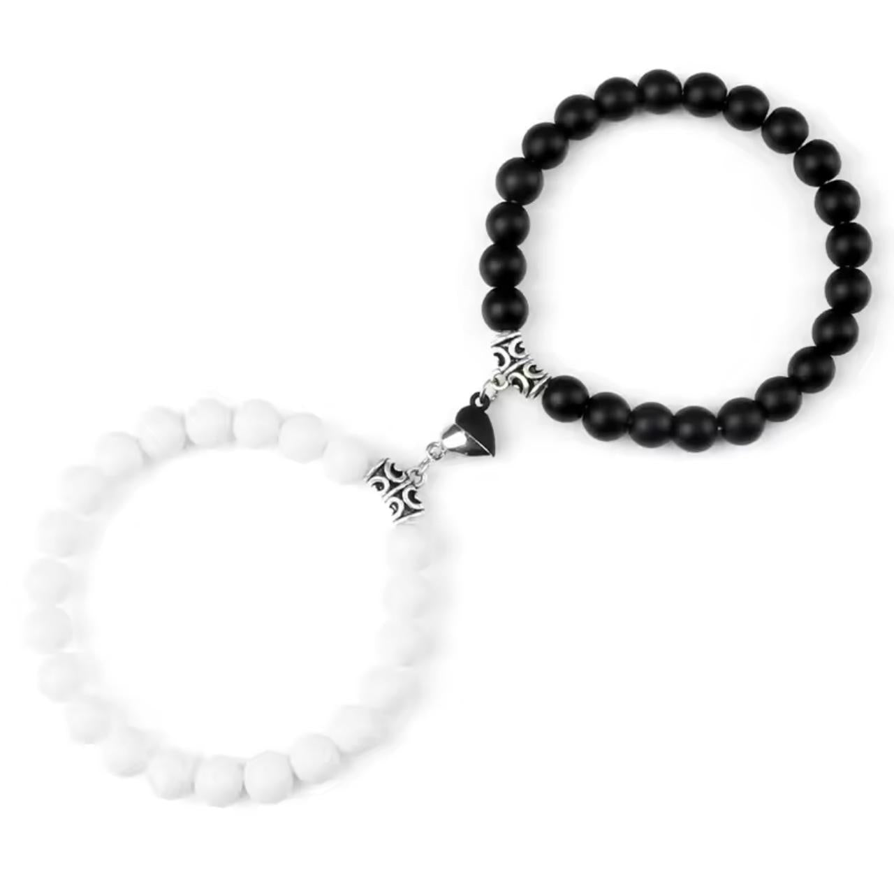 Bracelet couple Onyx Noir & Pierre de lune