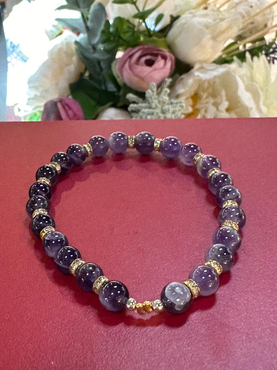 Bracelet Améthyste avec strass