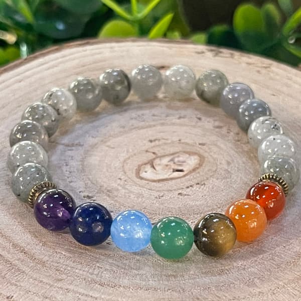 Bracelet 7 chakras labradorite