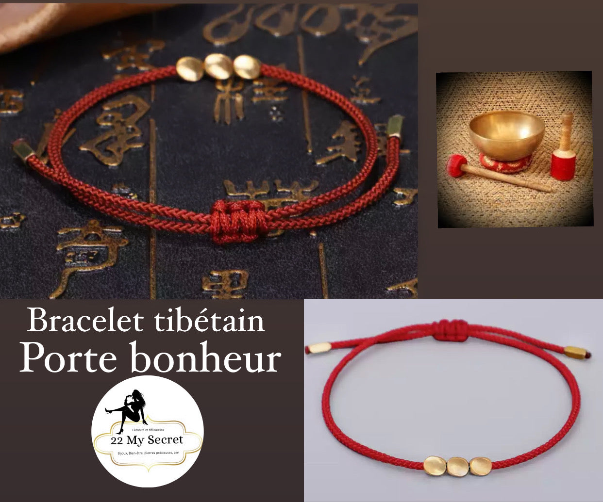 Bracelet tibétain chance