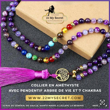 Collier Améthyste 7 chakras