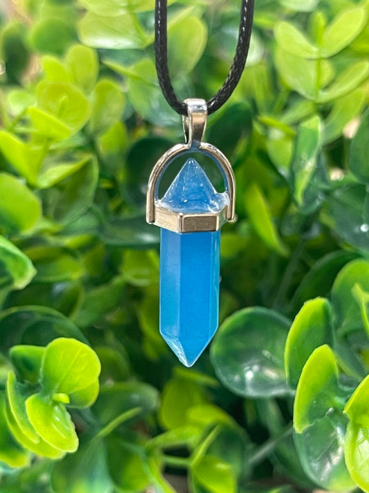 Pendentif agate bleu