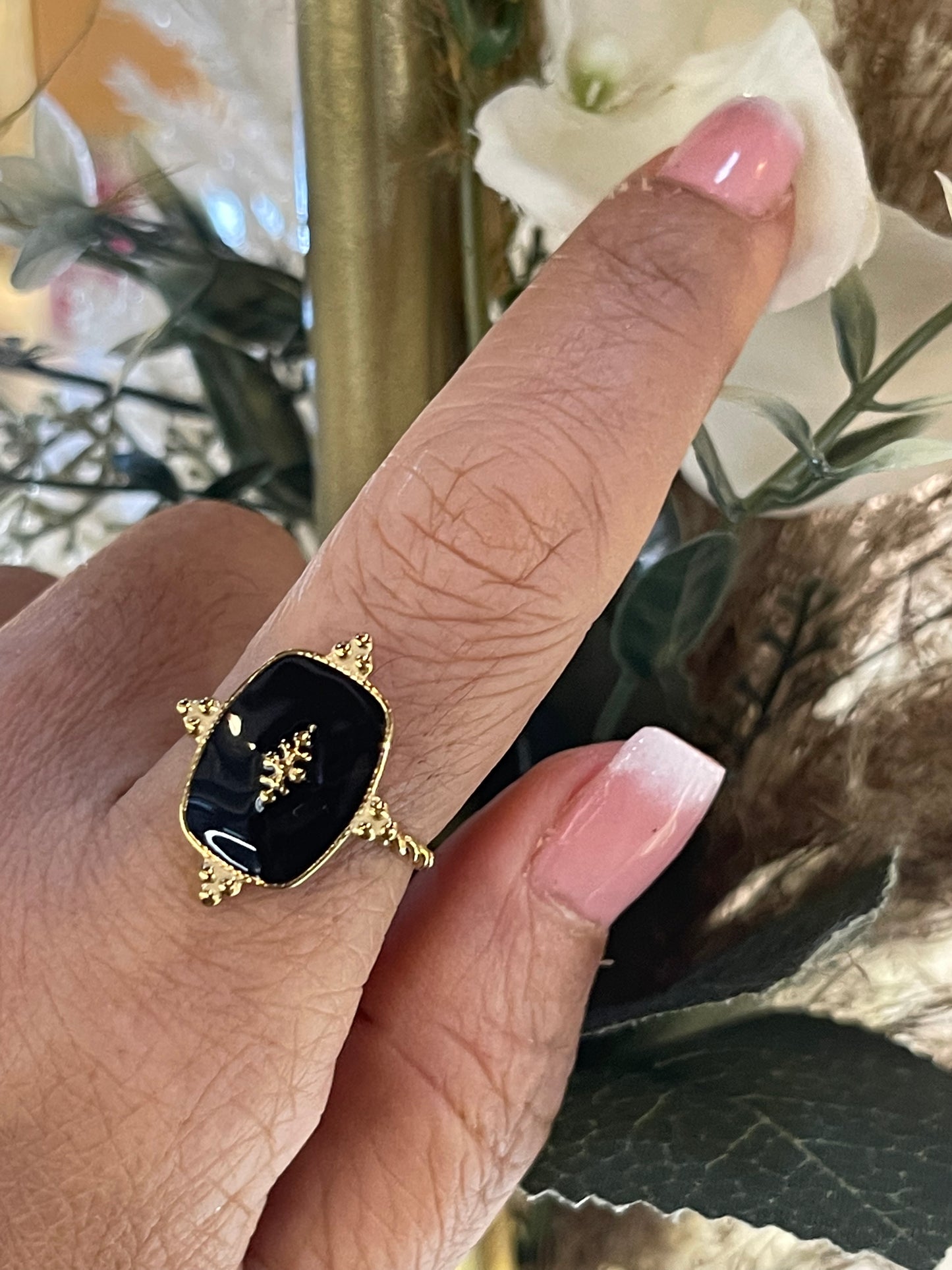 Bague onyx noir