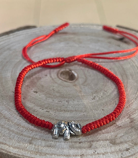 Bracelet fil rouge Éléphant