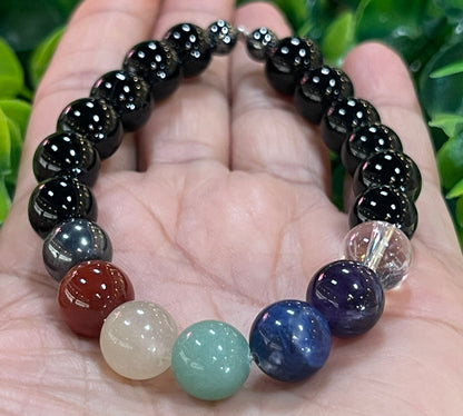 Bracelets 7 chakras Onyx Femme